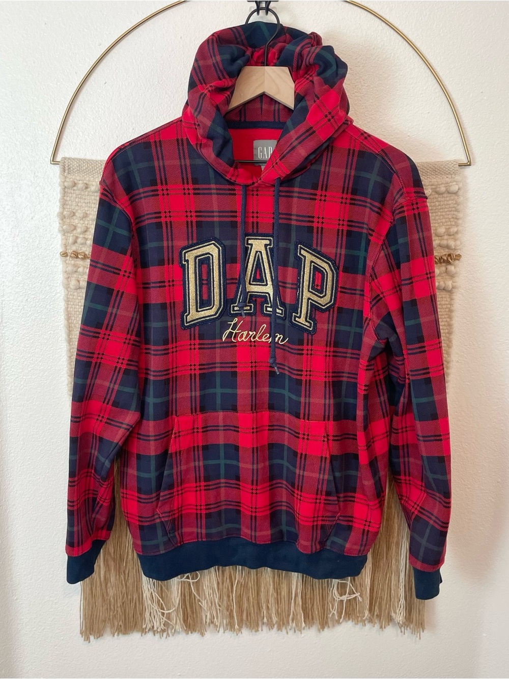 GAP x Dapper Dan DAP Harlem Red Plaid Hoodie Men’s S